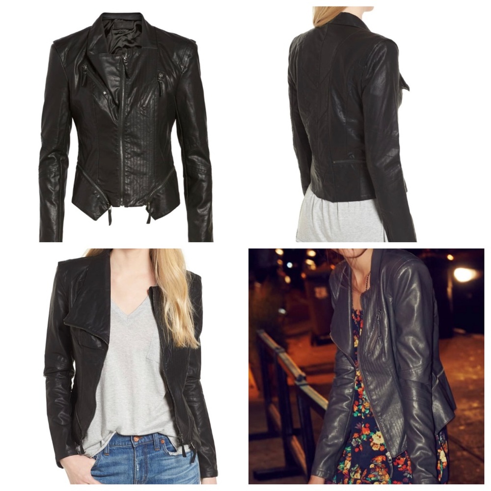 Faux Leather Jacket with pockets